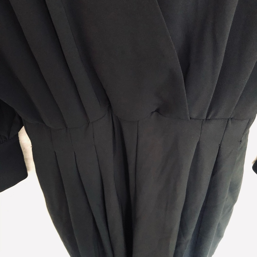 NWT ZARA BLACK CROSSOVER JUMPSUIT WITH FAUX PEARLS - Picture 10 of 15